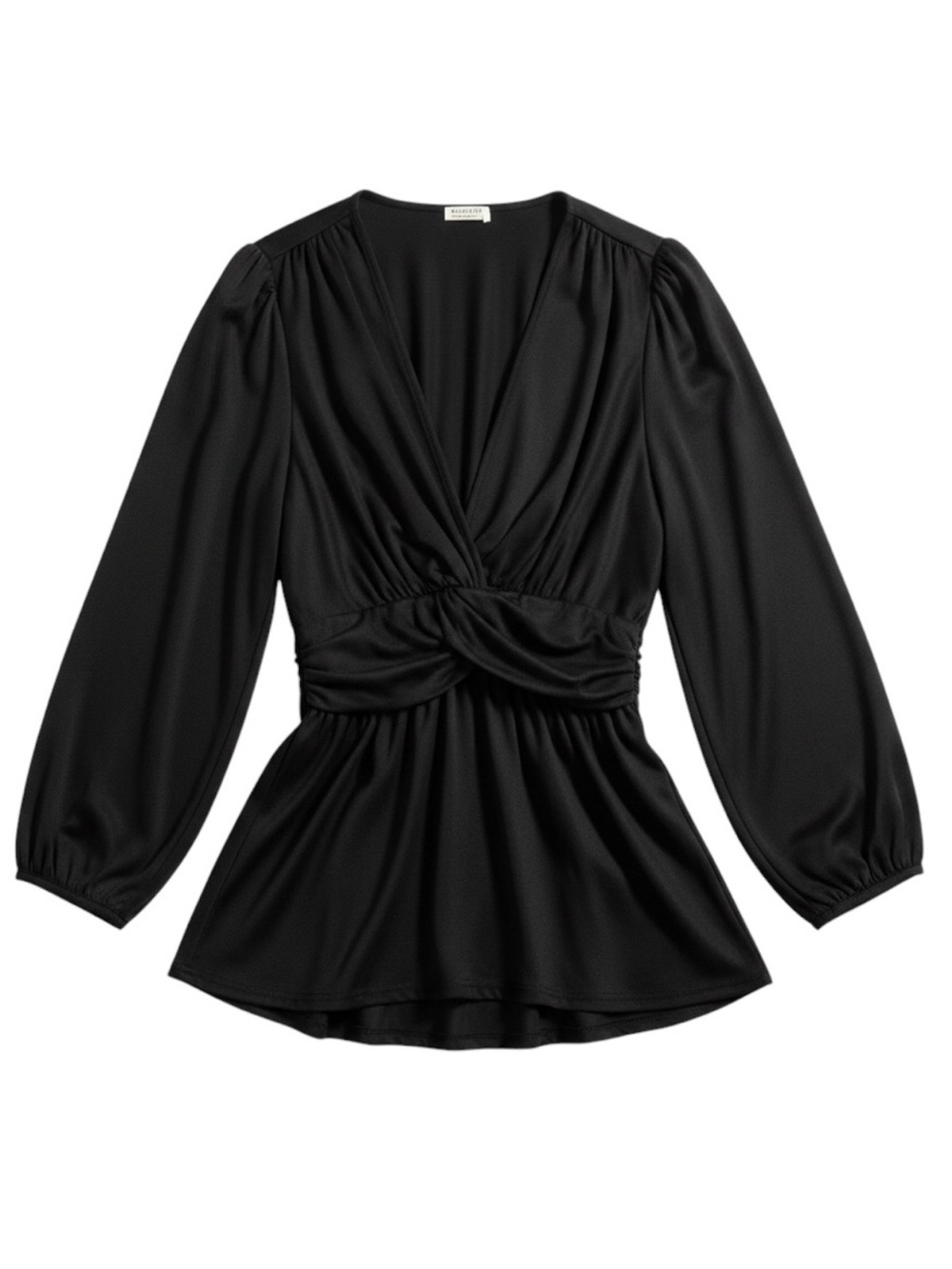 Kiyonna Leah Long Sleeve Tunic Top in Black Size 2X